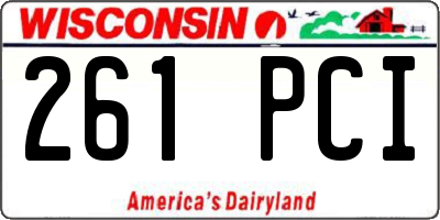 WI license plate 261PCI