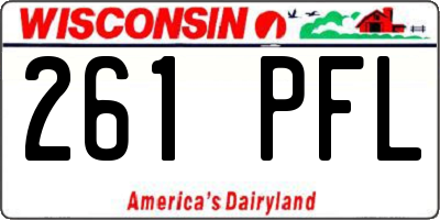 WI license plate 261PFL