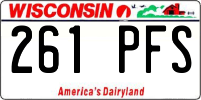 WI license plate 261PFS