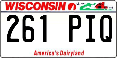 WI license plate 261PIQ
