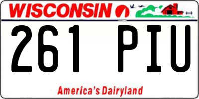 WI license plate 261PIU