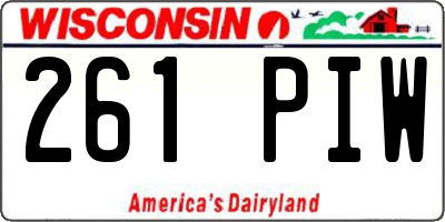 WI license plate 261PIW