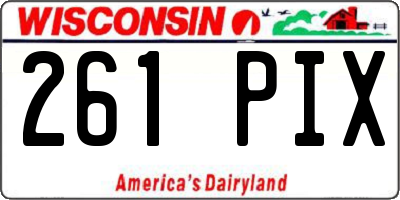 WI license plate 261PIX
