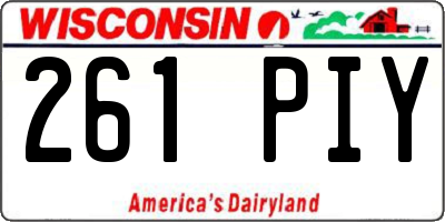 WI license plate 261PIY
