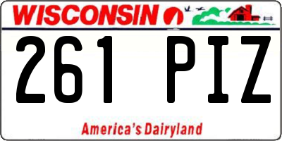 WI license plate 261PIZ