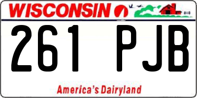 WI license plate 261PJB