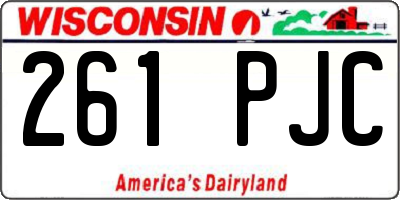 WI license plate 261PJC