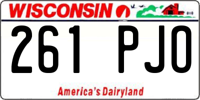 WI license plate 261PJO