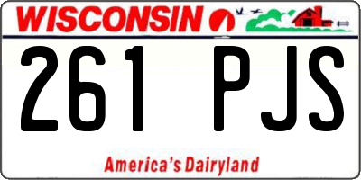 WI license plate 261PJS