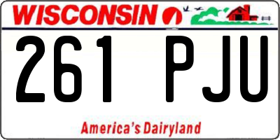 WI license plate 261PJU