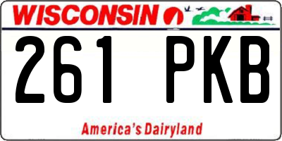 WI license plate 261PKB