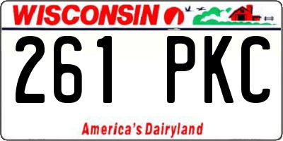 WI license plate 261PKC