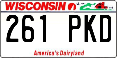 WI license plate 261PKD