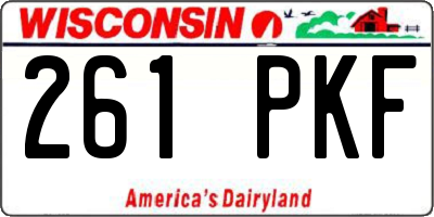 WI license plate 261PKF