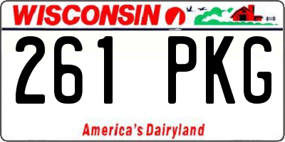 WI license plate 261PKG