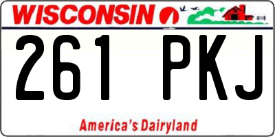 WI license plate 261PKJ