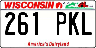 WI license plate 261PKL