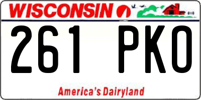WI license plate 261PKO