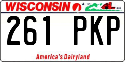WI license plate 261PKP