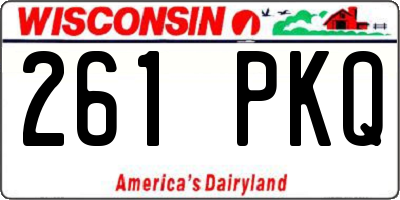 WI license plate 261PKQ