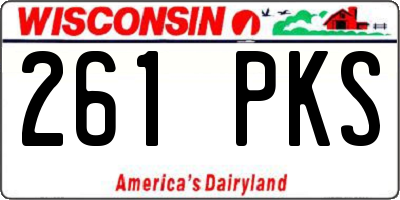 WI license plate 261PKS