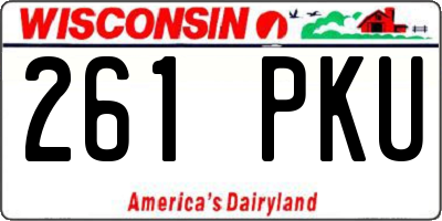 WI license plate 261PKU