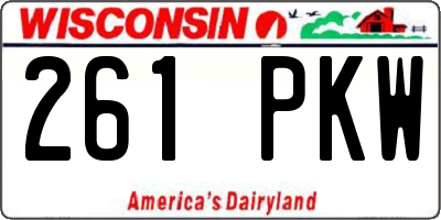 WI license plate 261PKW