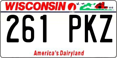 WI license plate 261PKZ