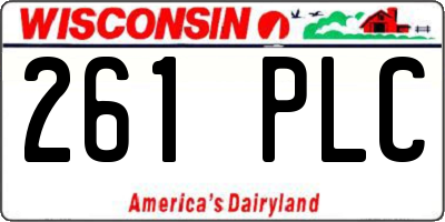 WI license plate 261PLC