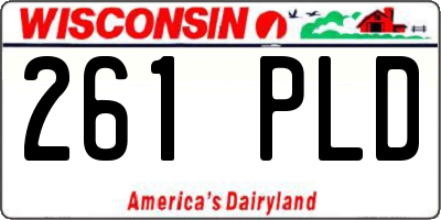 WI license plate 261PLD