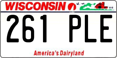 WI license plate 261PLE
