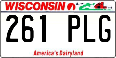 WI license plate 261PLG