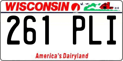 WI license plate 261PLI