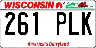 WI license plate 261PLK