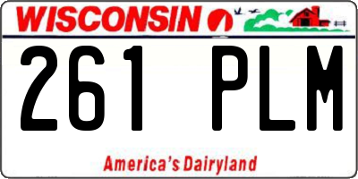 WI license plate 261PLM