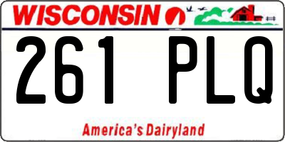 WI license plate 261PLQ