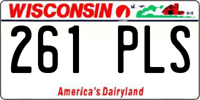 WI license plate 261PLS