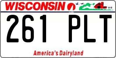 WI license plate 261PLT