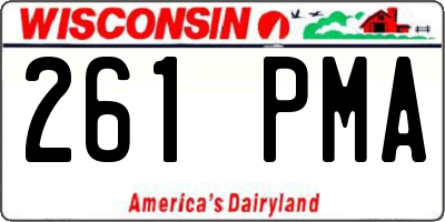WI license plate 261PMA