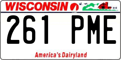 WI license plate 261PME