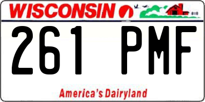 WI license plate 261PMF