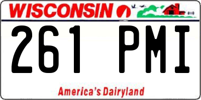 WI license plate 261PMI