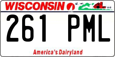 WI license plate 261PML