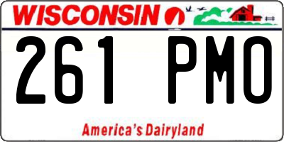 WI license plate 261PMO