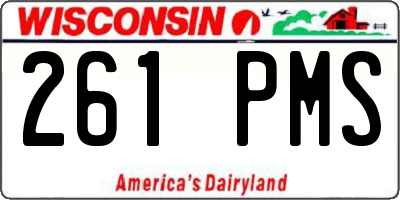 WI license plate 261PMS