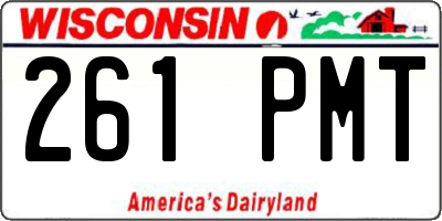 WI license plate 261PMT