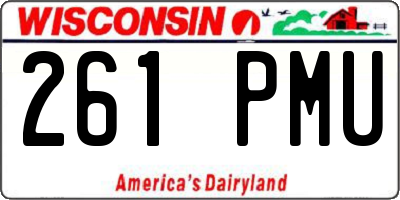 WI license plate 261PMU