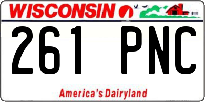 WI license plate 261PNC