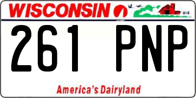 WI license plate 261PNP