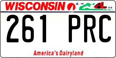 WI license plate 261PRC